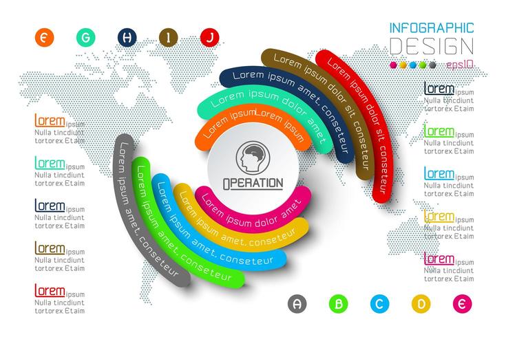 Origami de cercle entreprise infographie avec ombre vecteur