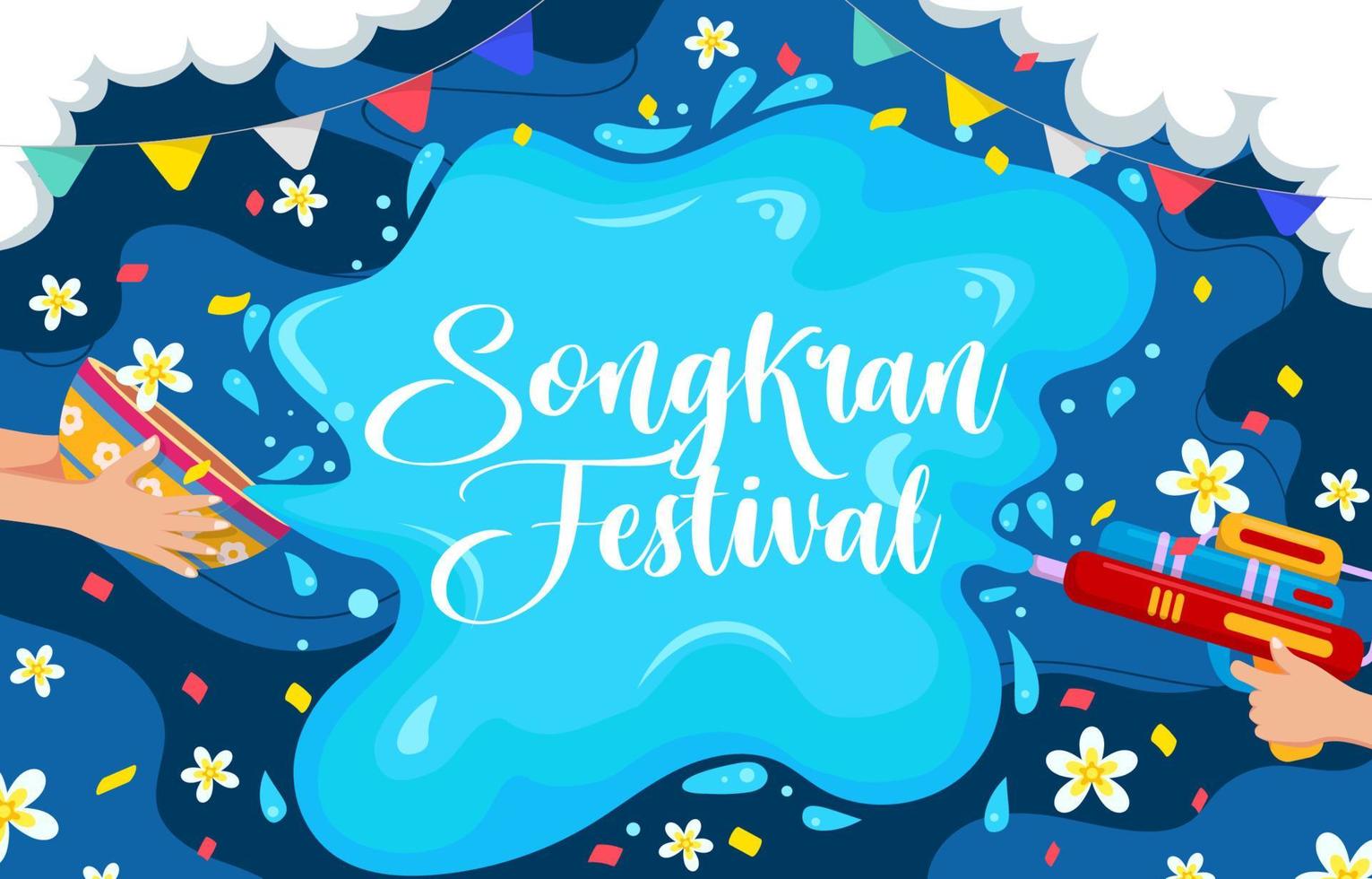 concept de festival de songkran vecteur