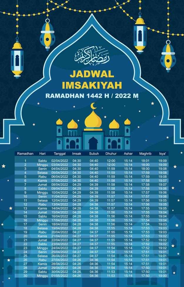 concept de calendrier de mois de jeûne vecteur