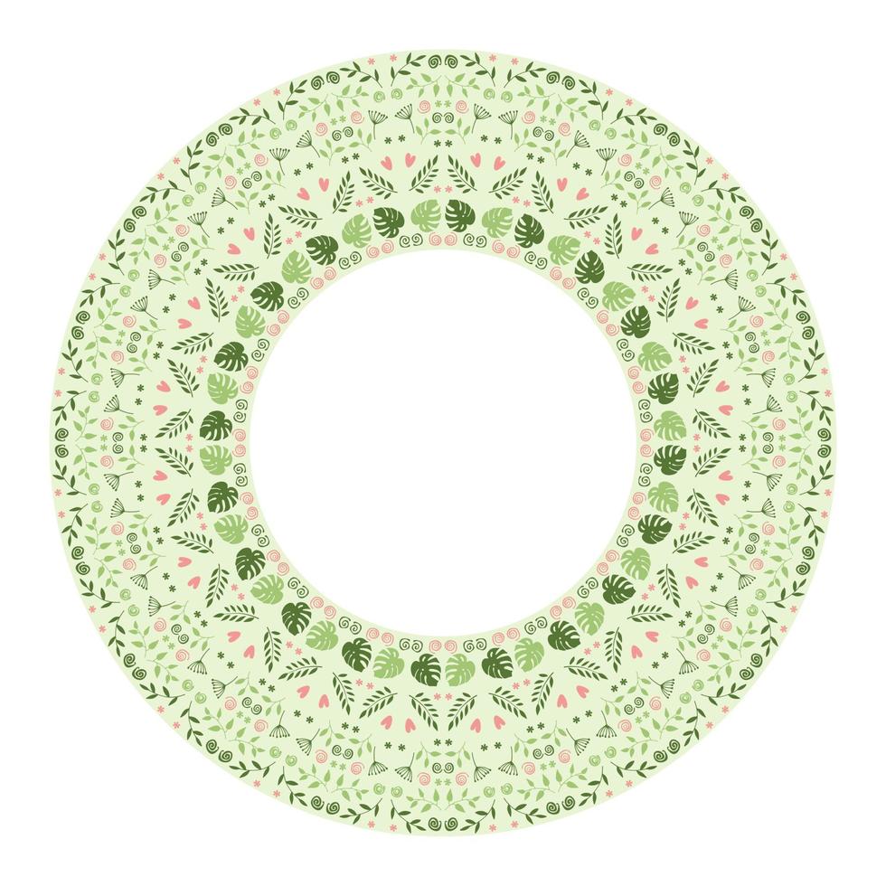 image vectorielle de fleurs, abstrait, mandala. illustration de feuilles et de fleurs de printemps vecteur