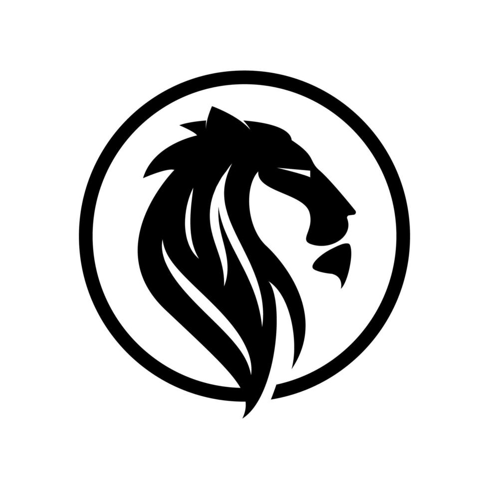 conception d'icône de tête de lion vecteur
