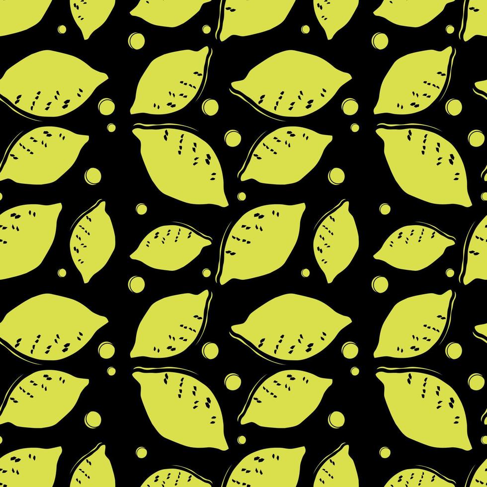 modèle de vecteur de citron de couleur transparente. vecteur de doodle avec des icônes de citron sur fond noir. motif de citron vintage, fond d'éléments doux pour votre projet