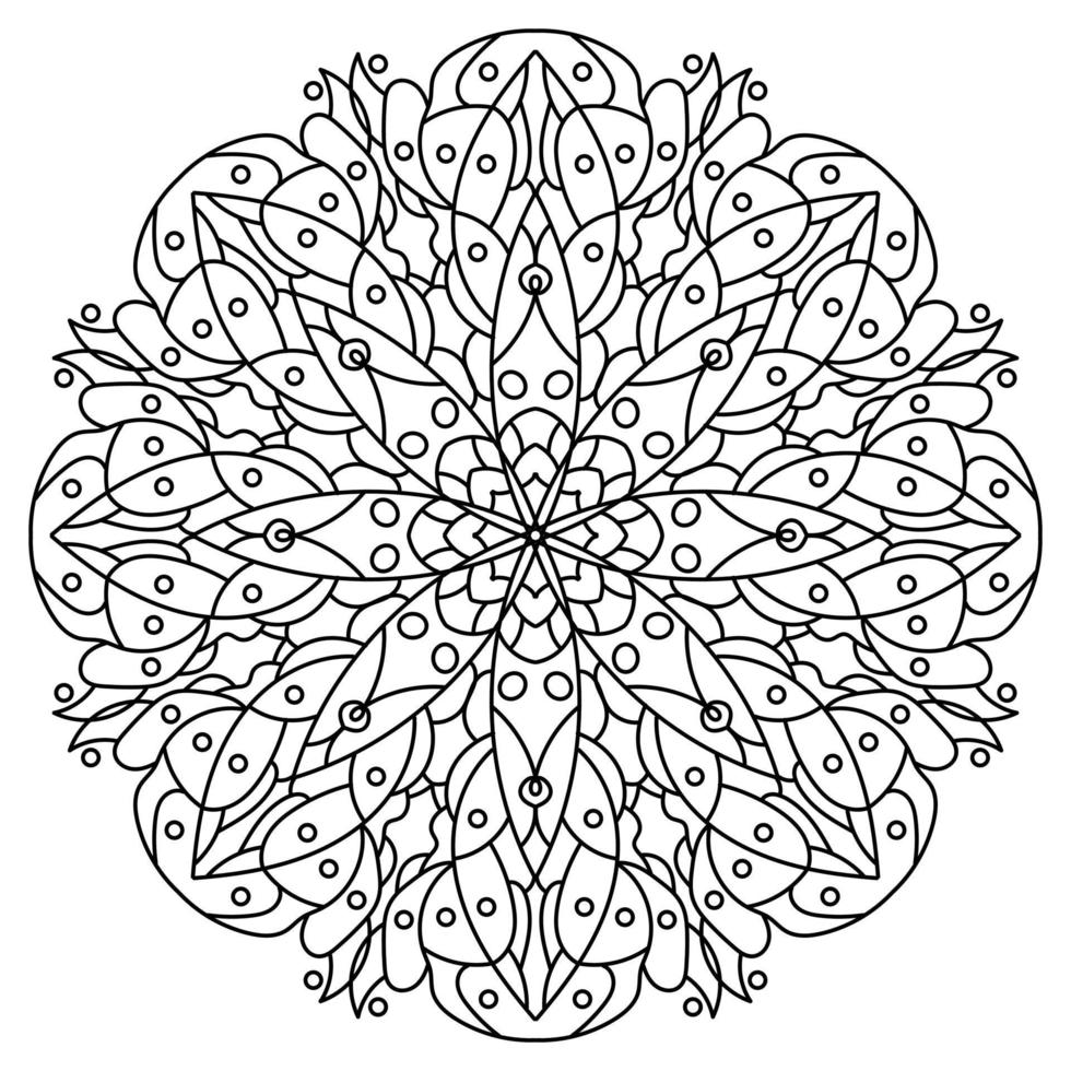 contour mandala pour livre de coloriage vecteur