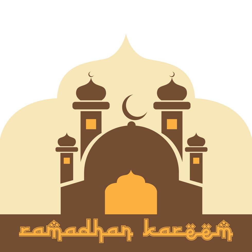 ramadan kareem fond mosquée islamique logo vecteur icône symbole illustration conception