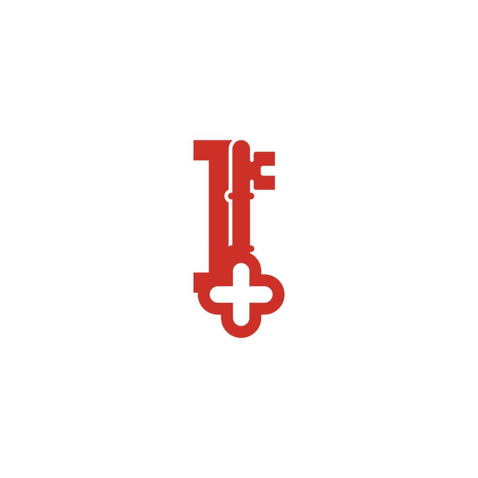 icône du logo lettre i avec modèle de symbole de conception d'icône clé vecteur
