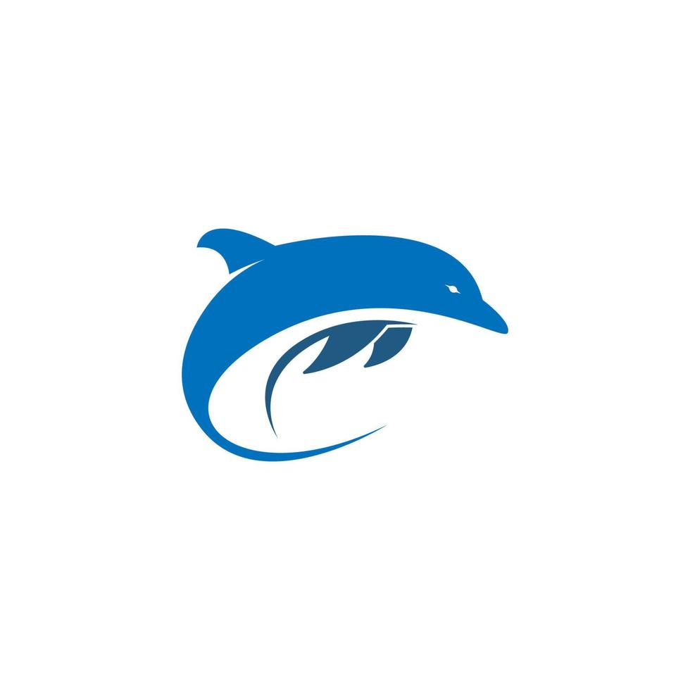 dauphin logo icône design concept vecteur modèle