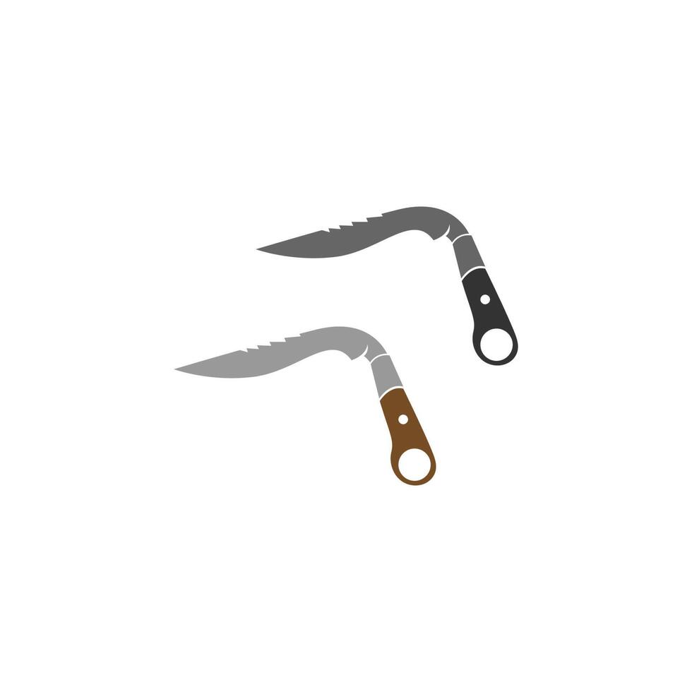 illustration de modèle vectoriel de conception de logo d'icône de couteau karambit