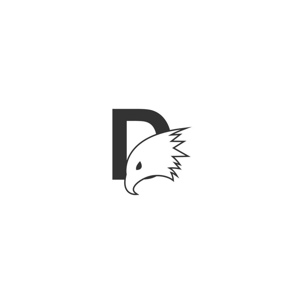 icône de logo lettre d avec modèle de symbole de conception de tête de faucon vecteur