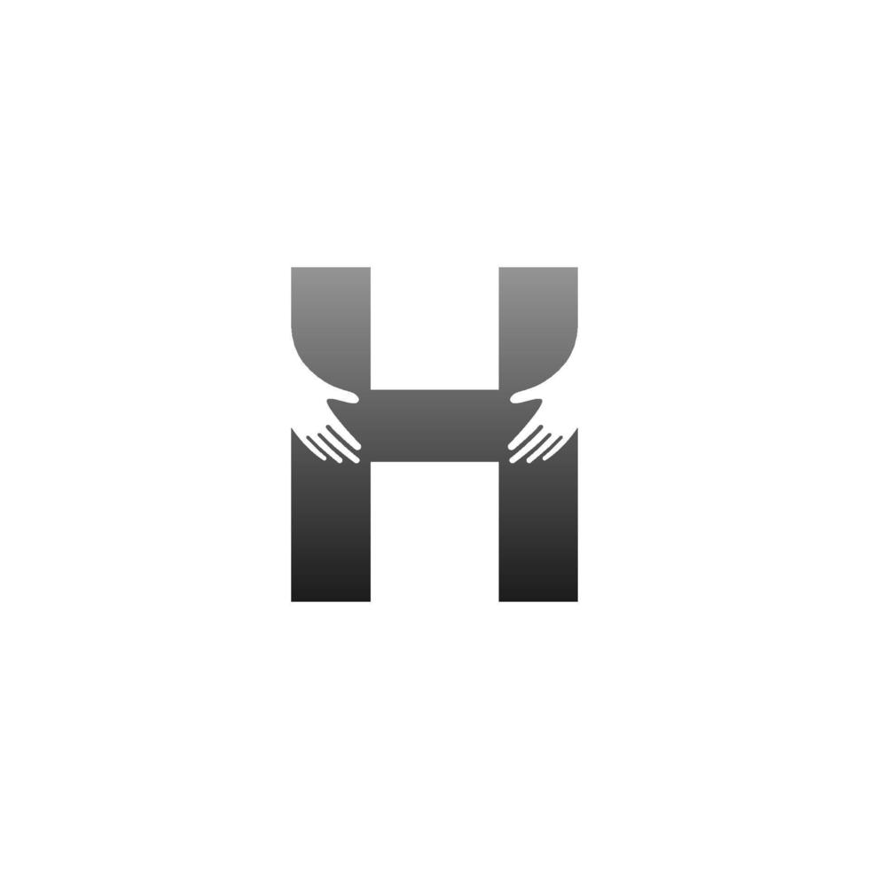 icône du logo lettre h avec modèle de symbole de conception de main vecteur