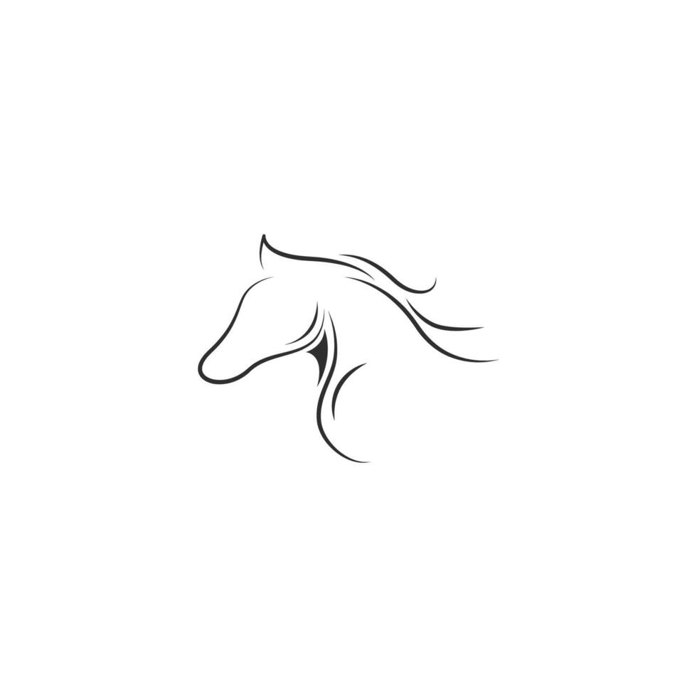 vecteur de modèle de conception d'icône de logo de cheval