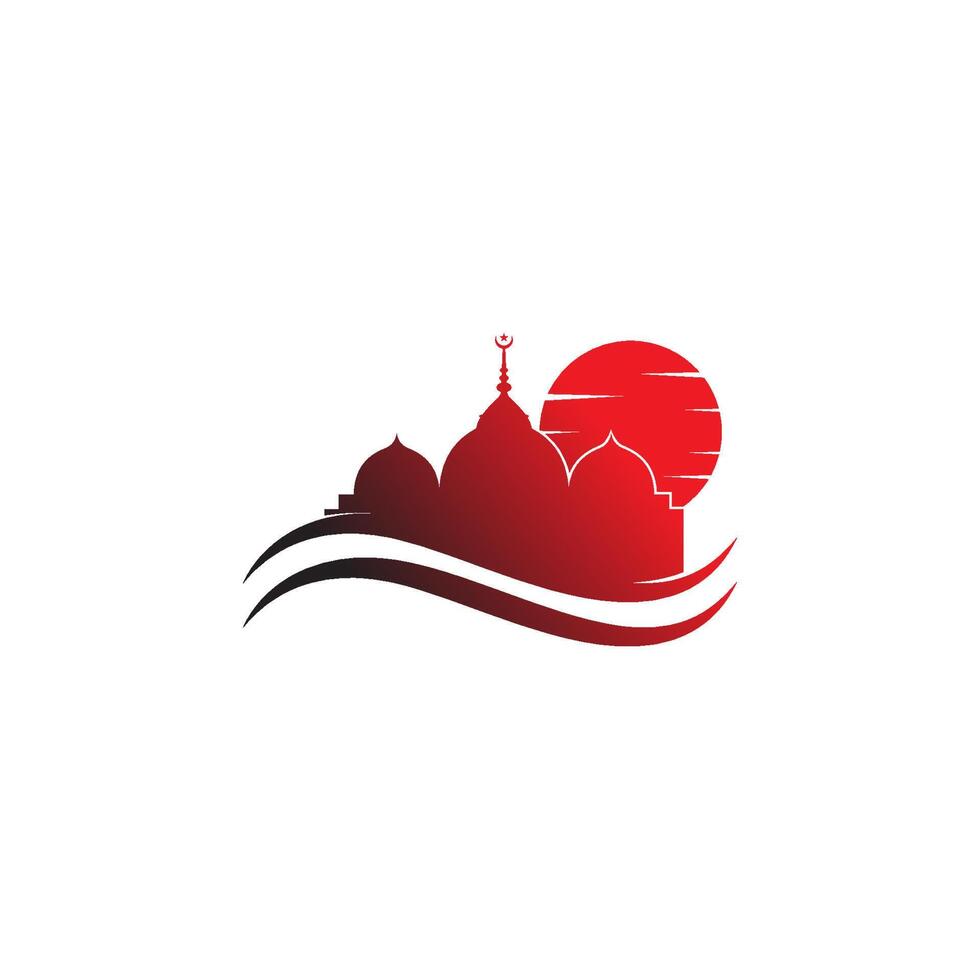 logo islamique, modèle vectoriel de conception d'icône de mosquée