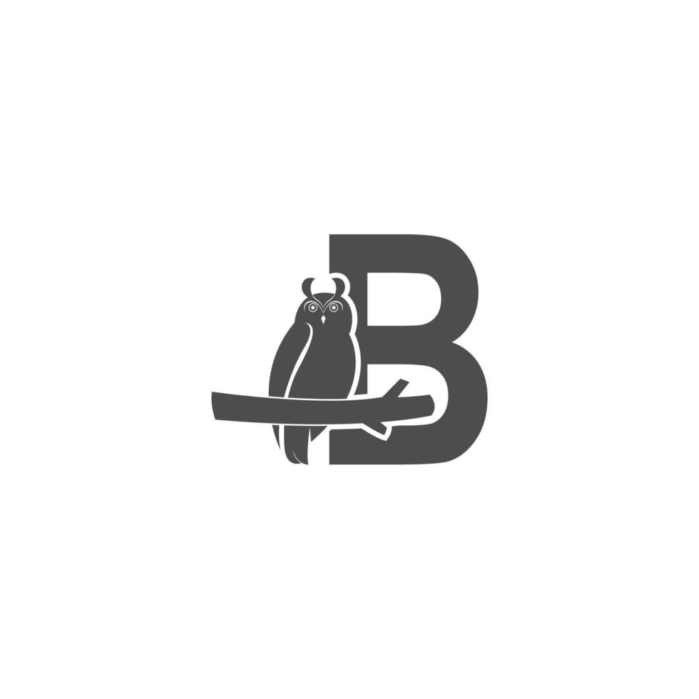 icône du logo lettre b avec vecteur de conception d'icône de hibou