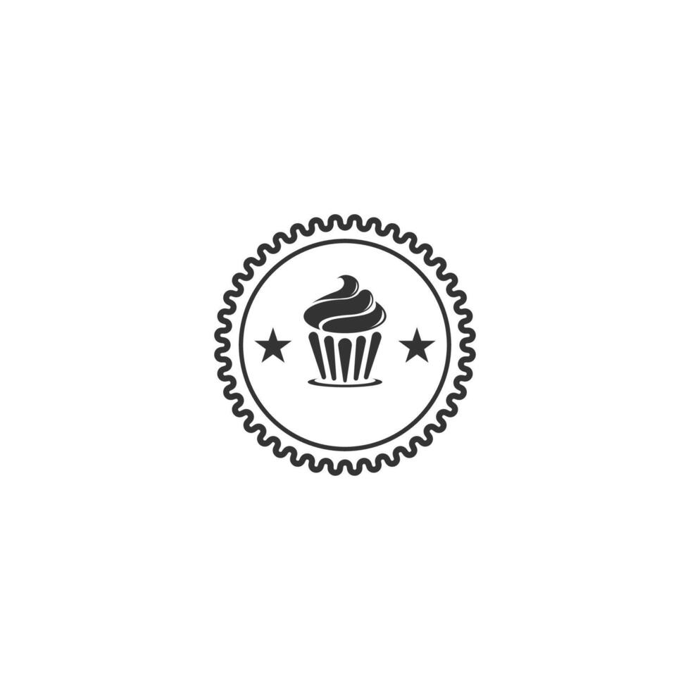 logo de gâteau de mariage, illustration vectorielle de conception d'icône de gâteau vecteur