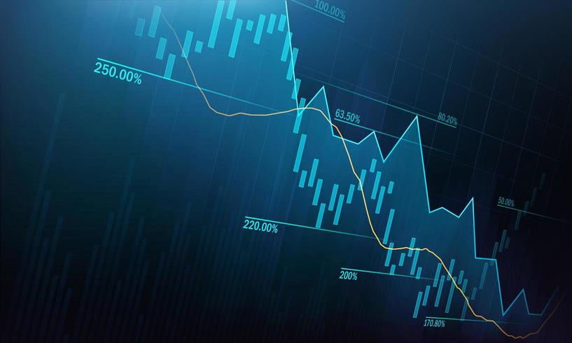 Graphique boursier ou forex en concept graphique vecteur