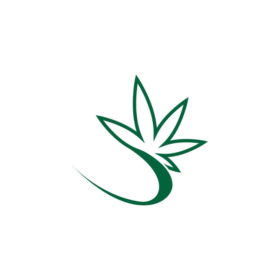 modèle de vecteur de conception de logo de feuille de cannabis