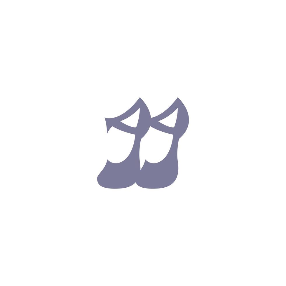 chaussure de ballerine, vecteur de conception d'icône de logo de chaussure de ballet