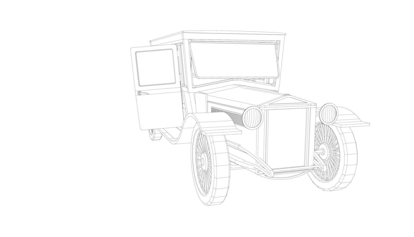 dessin au trait de conception de voiture ancienne vecteur