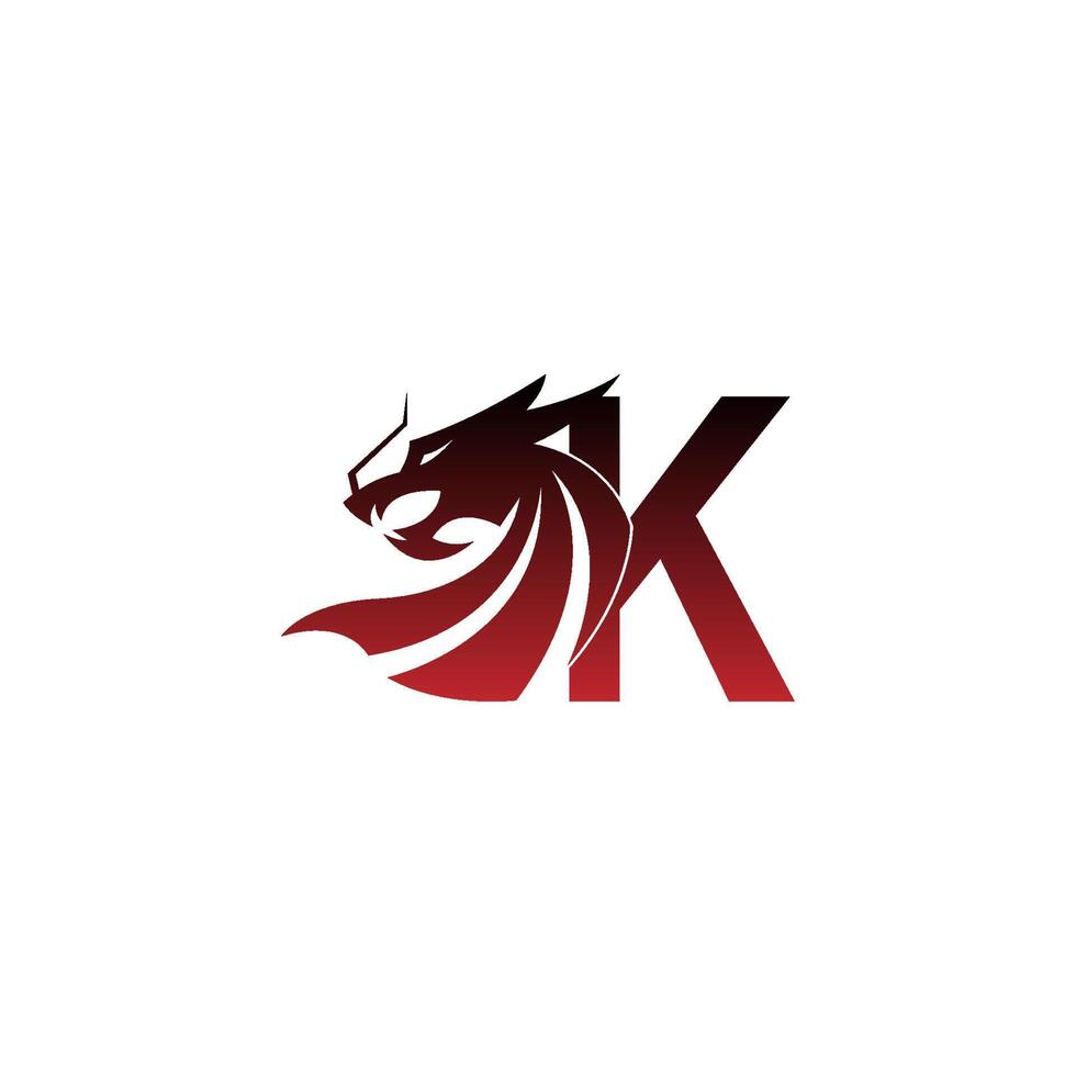 icône du logo lettre k avec vecteur de conception de dragon