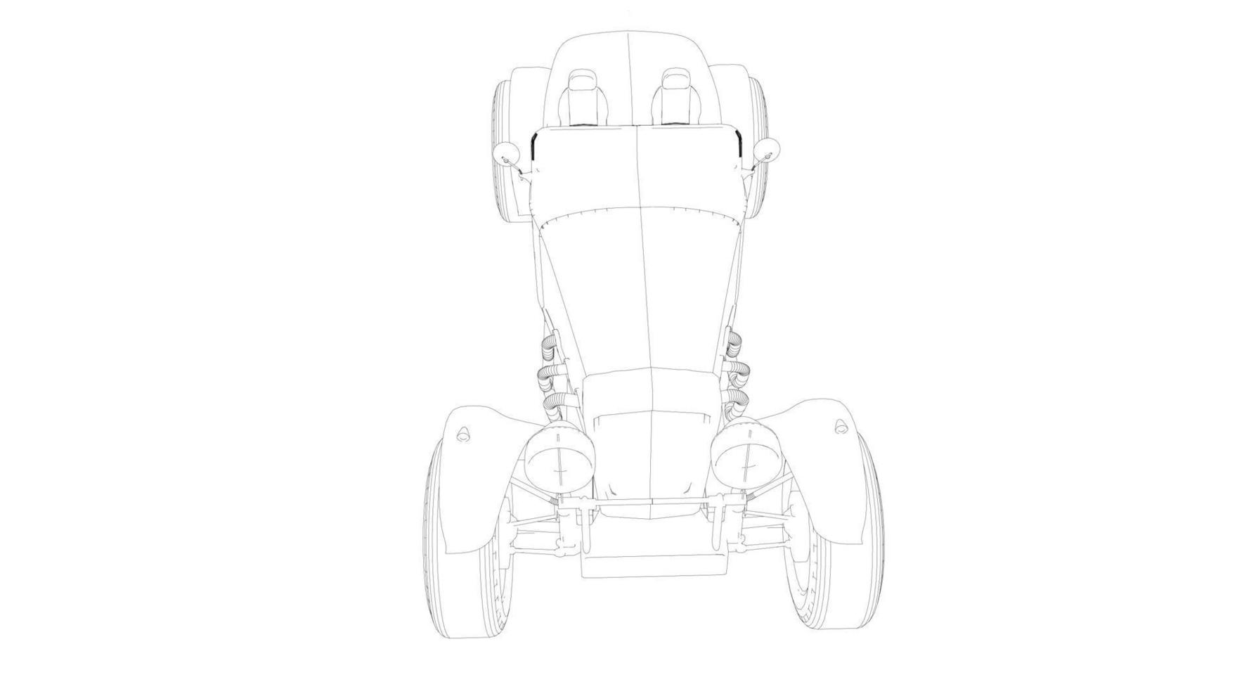 dessin au trait de conception de voiture classique vecteur