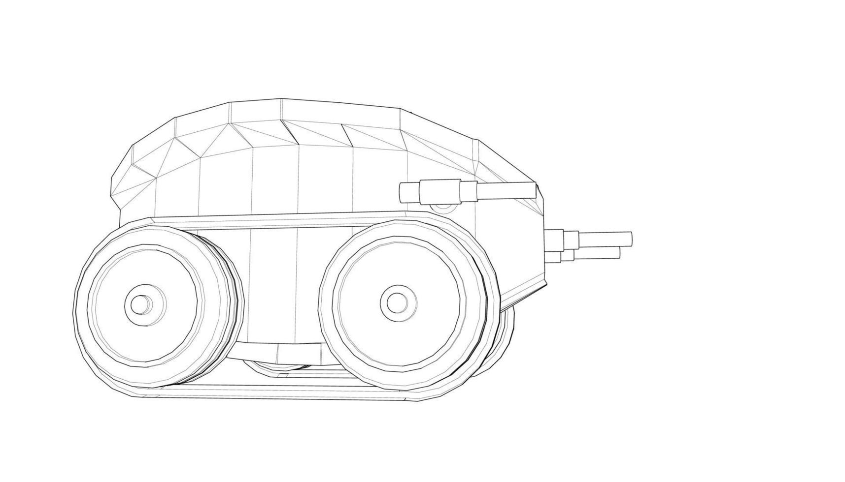 dessin au trait de chars militaires vecteur