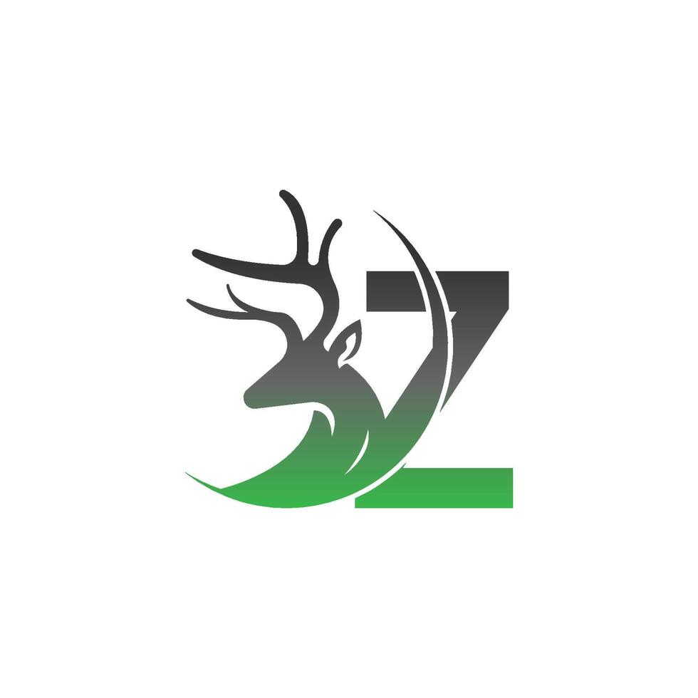 logo d'icône lettre z avec dessin d'illustration de cerf vecteur