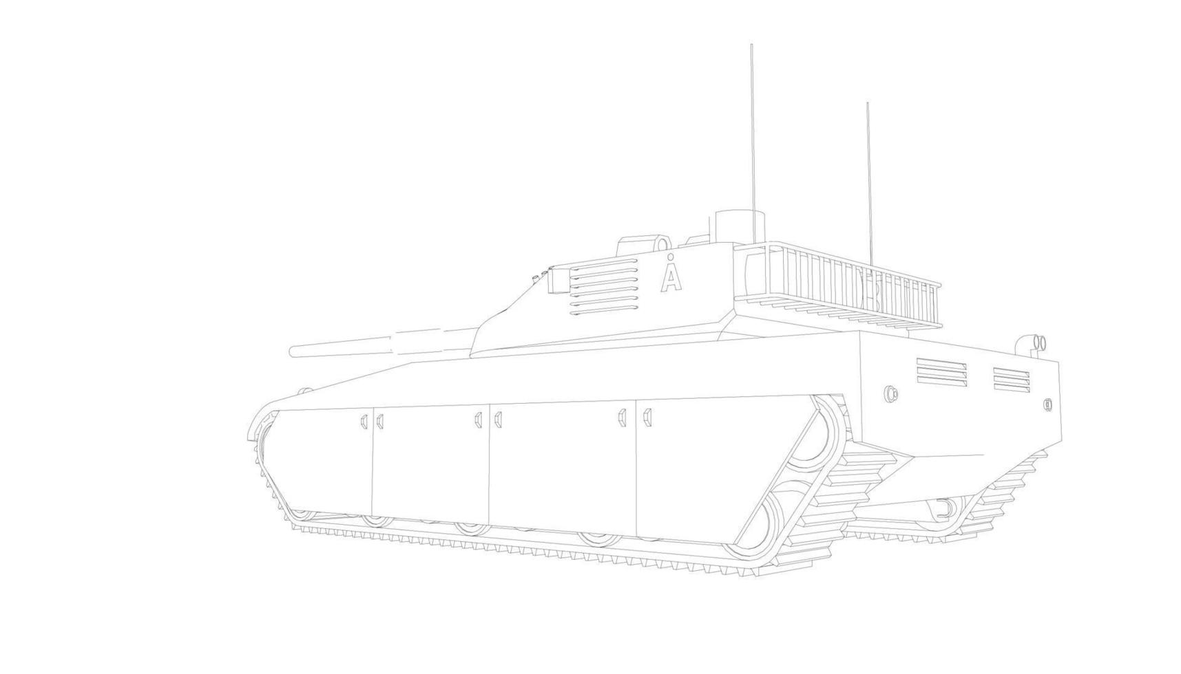 dessin au trait de chars militaires vecteur