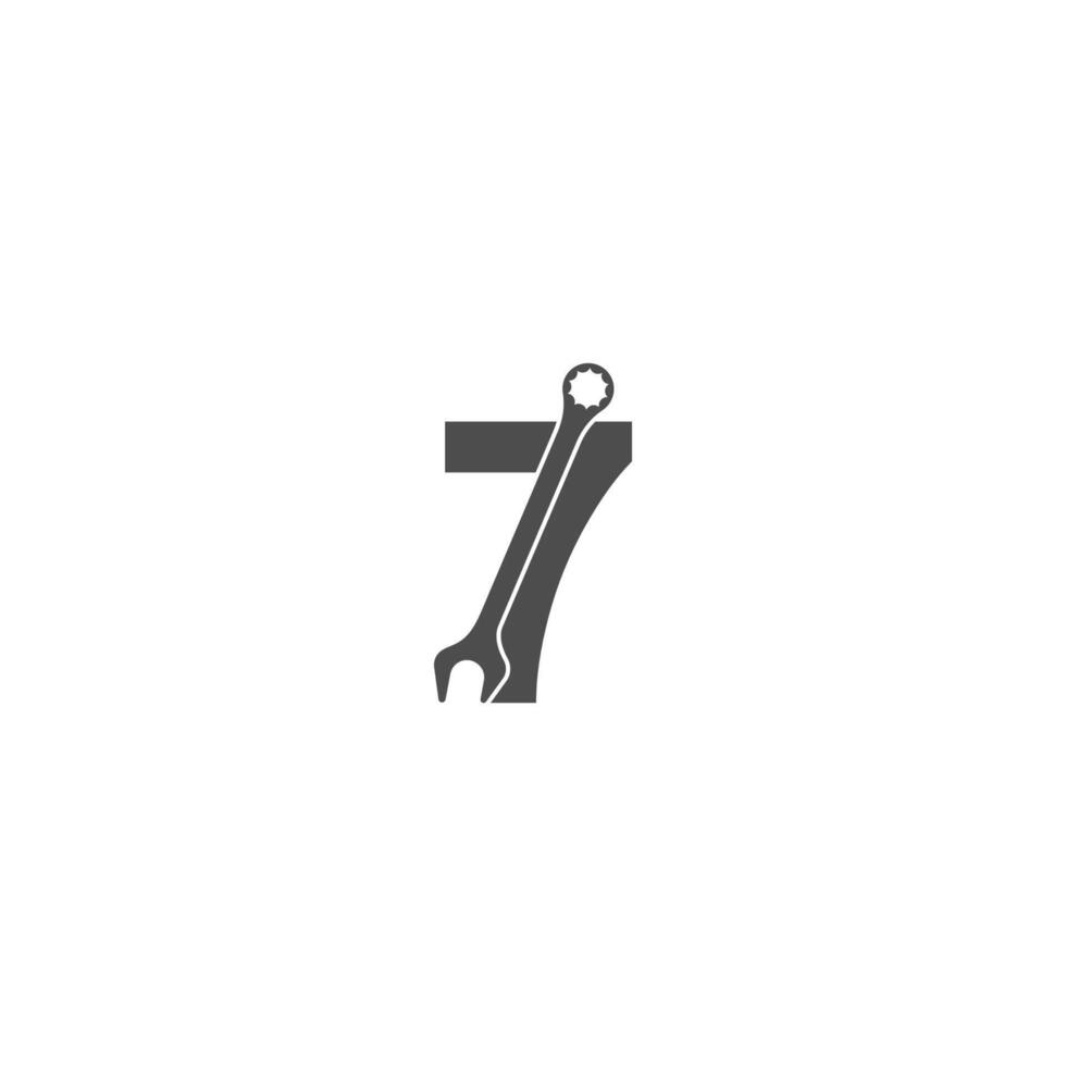 icône du logo numéro 7 avec vecteur de conception de clé