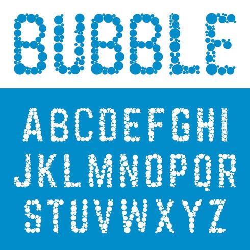 Modèle de police bulle alphabet. vecteur