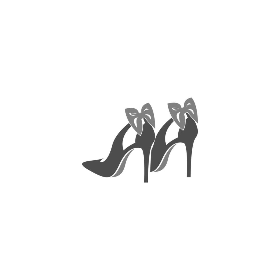 chaussure femme, vecteur de conception icône logo talon haut