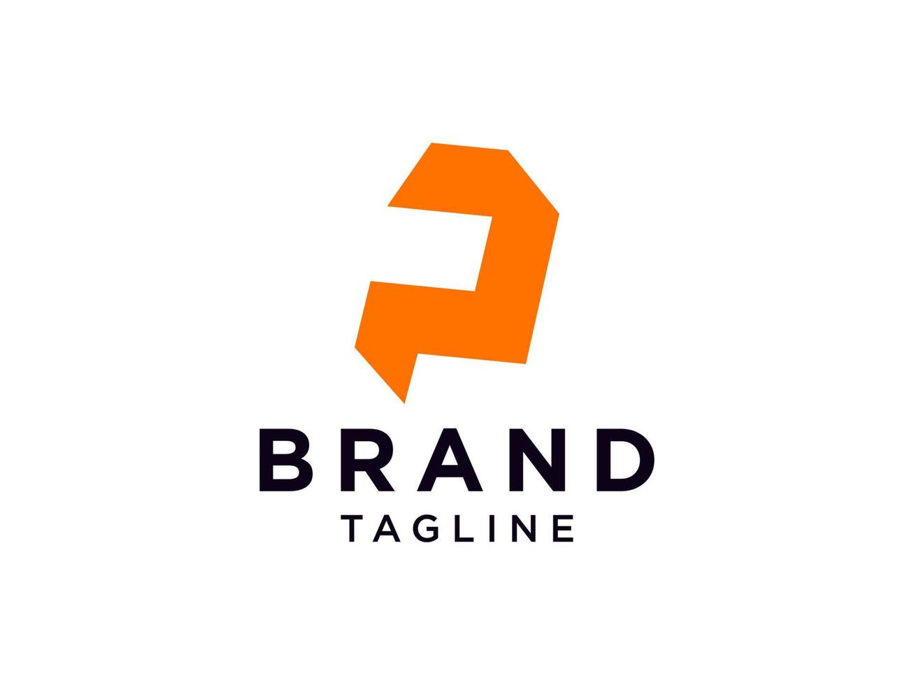 logo abstrait de la lettre initiale p. ligne géométrique orange isolée sur fond blanc. utilisable pour les logos d'entreprise et de marque. élément de modèle de conception de logo vectoriel plat.