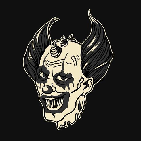 Diable enfer clown halloween vecteur