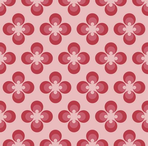 Motif floral géométrique rose et rouge vecteur