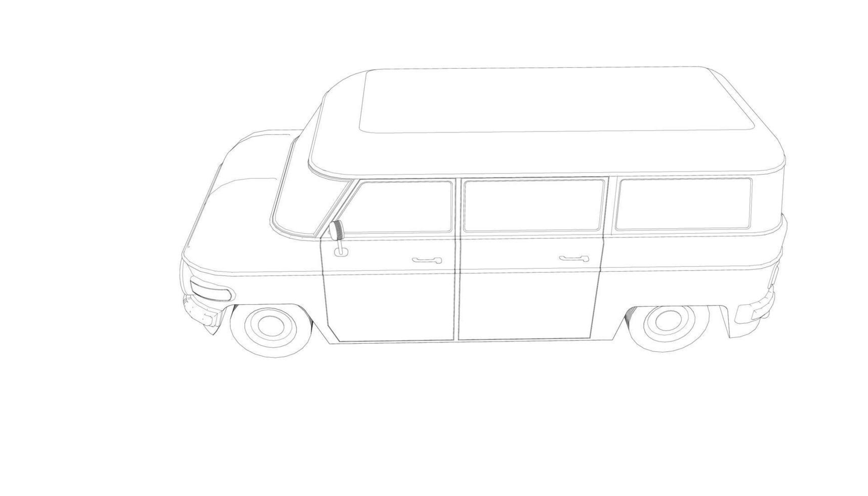 dessin au trait de conception de voiture classique vecteur