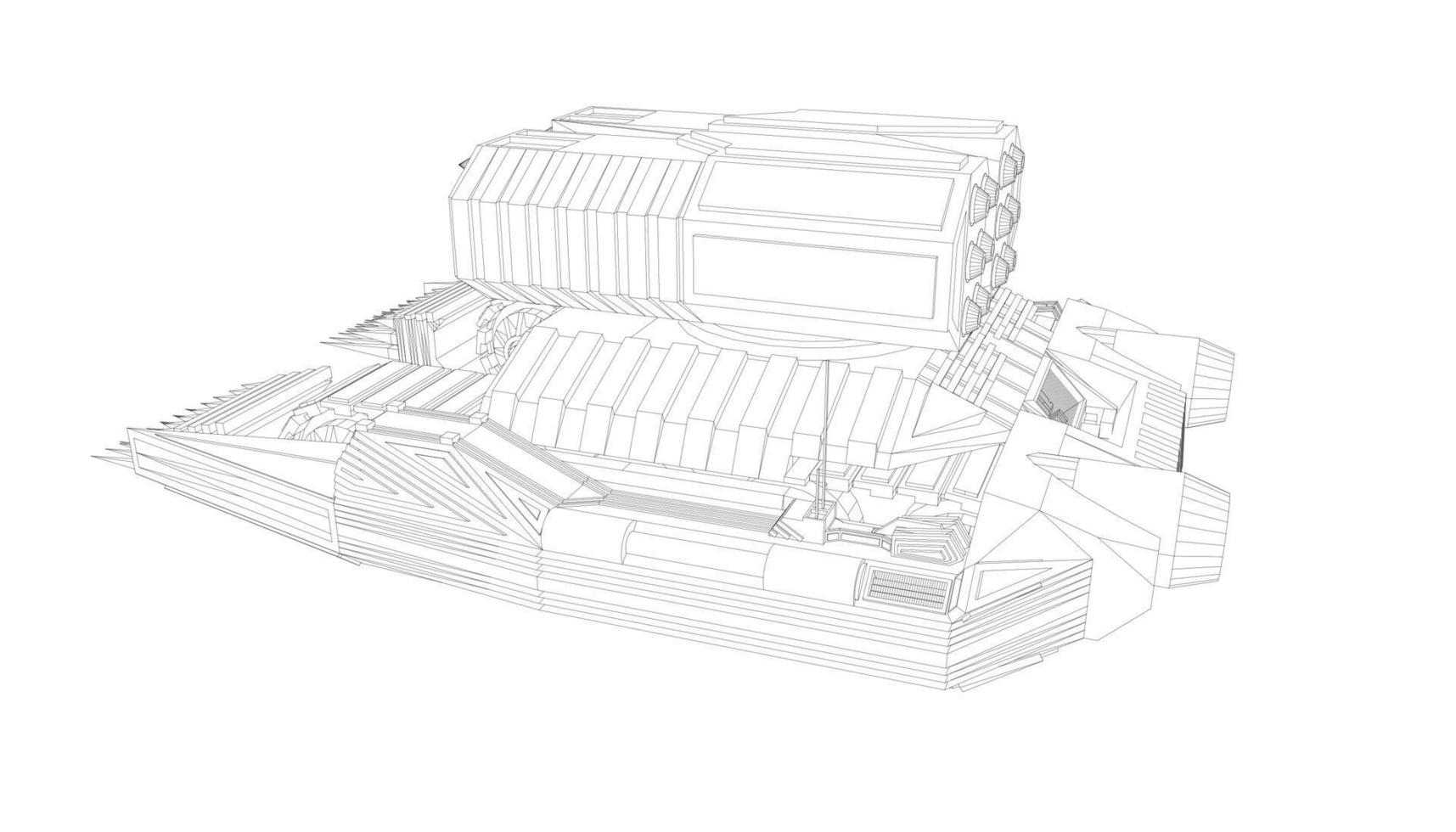 dessin au trait de chars militaires vecteur