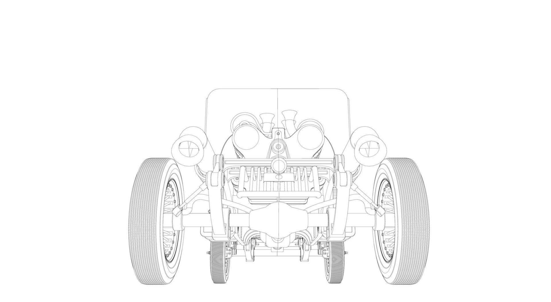 dessin au trait de conception de voitures anciennes vecteur