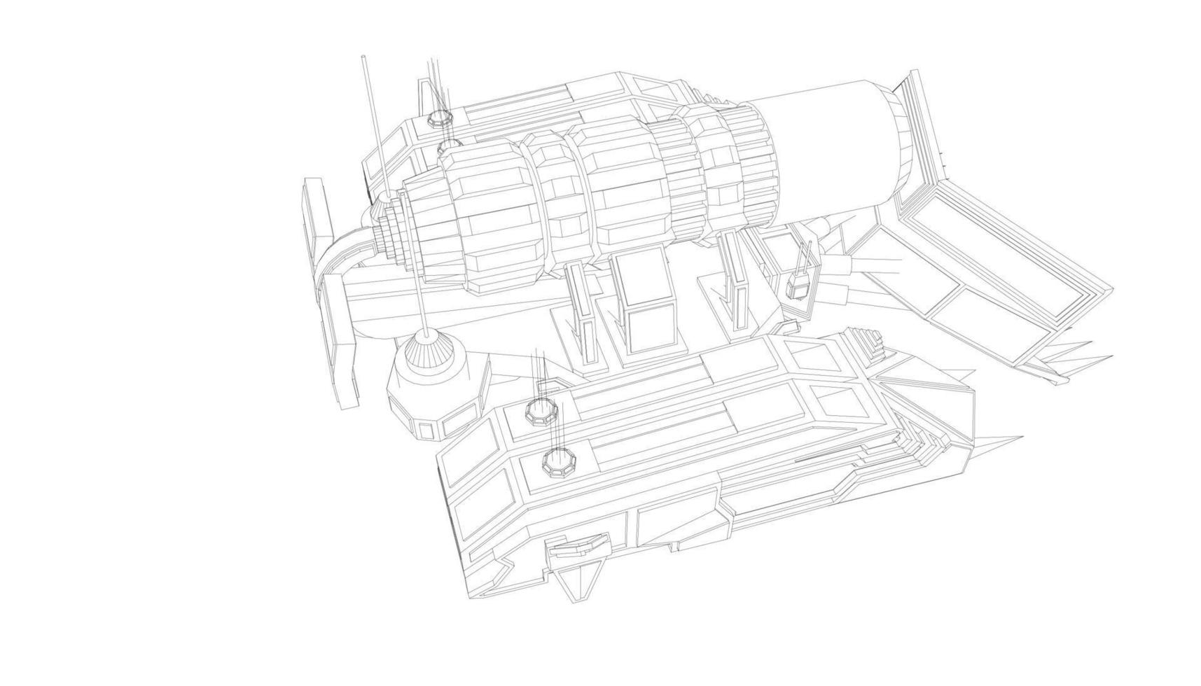 dessin au trait du char d'assaut vecteur