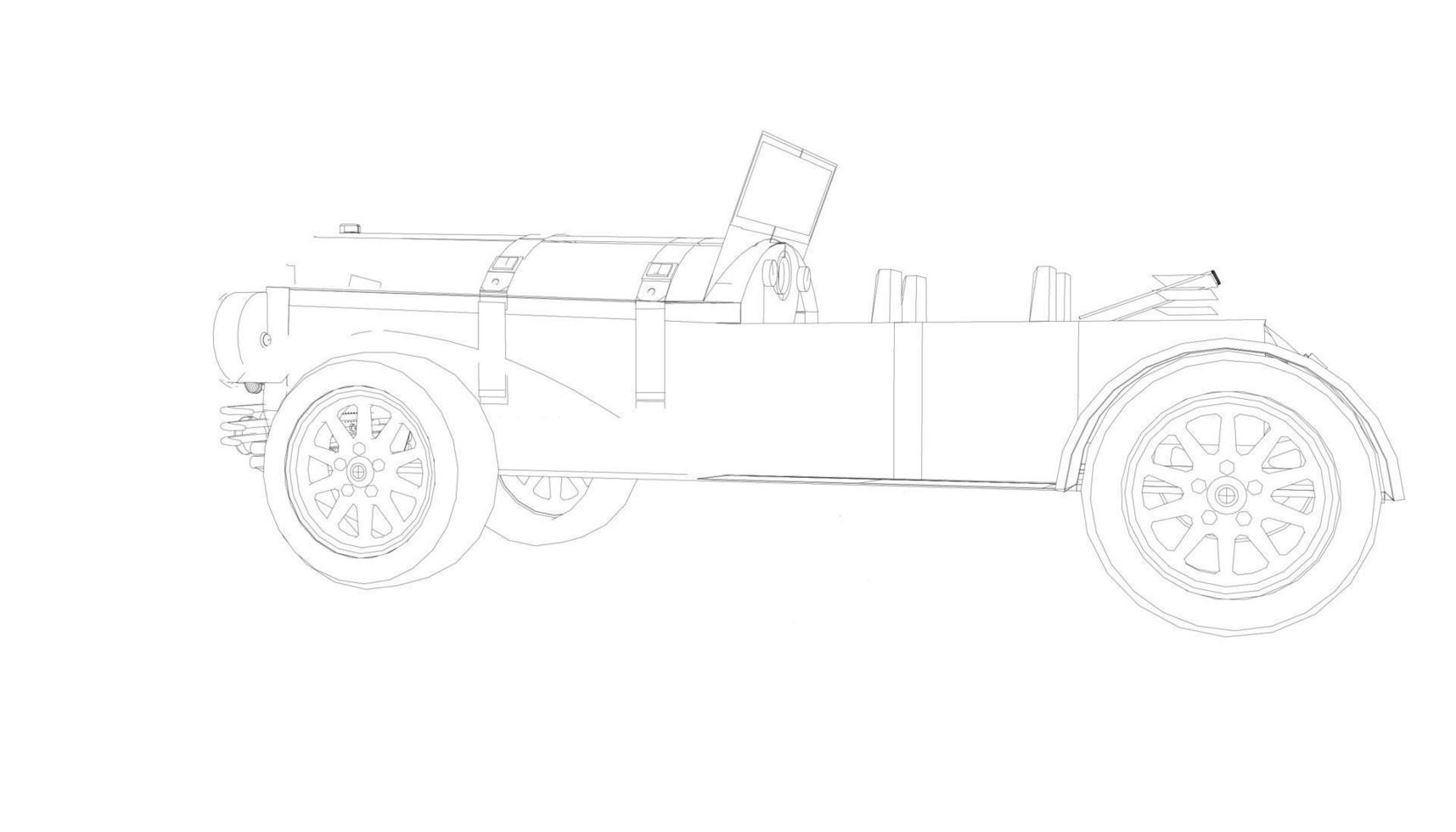 dessin au trait de conception de voiture ancienne vecteur