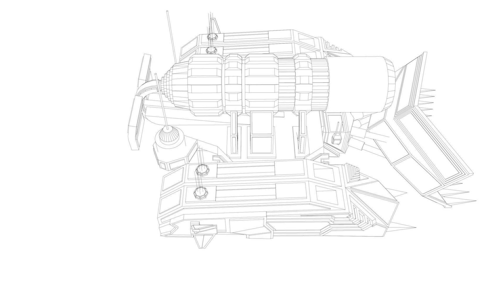 dessin au trait du char d'assaut vecteur