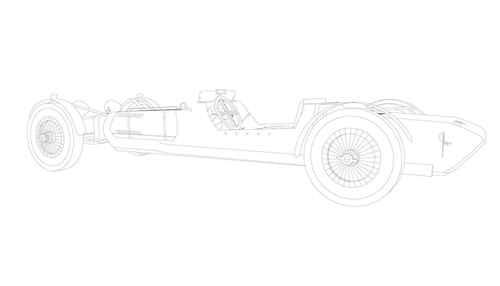 dessin au trait de conception de voitures anciennes vecteur