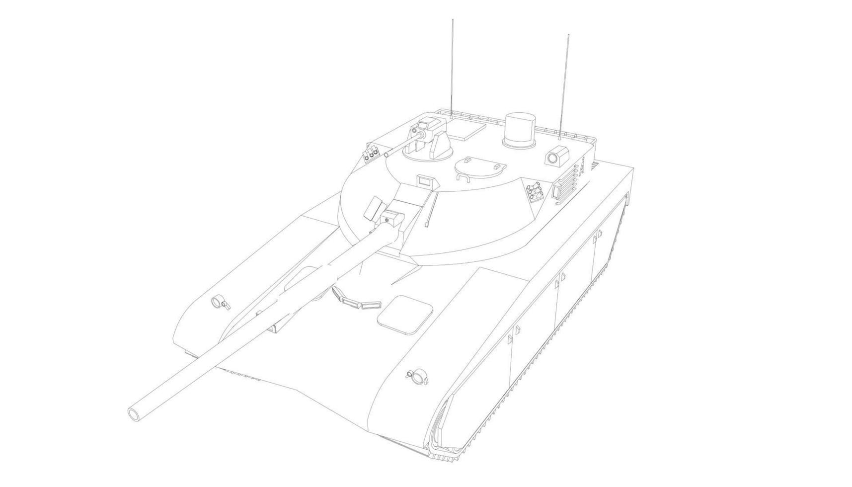 dessin au trait du char destroyer vecteur