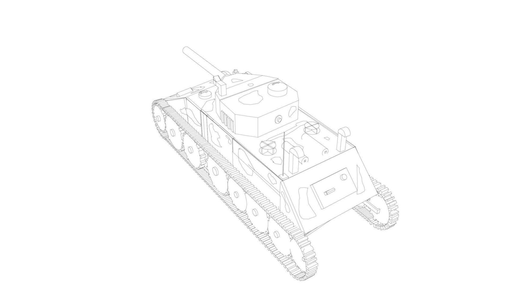 dessin au trait de chars militaires vecteur