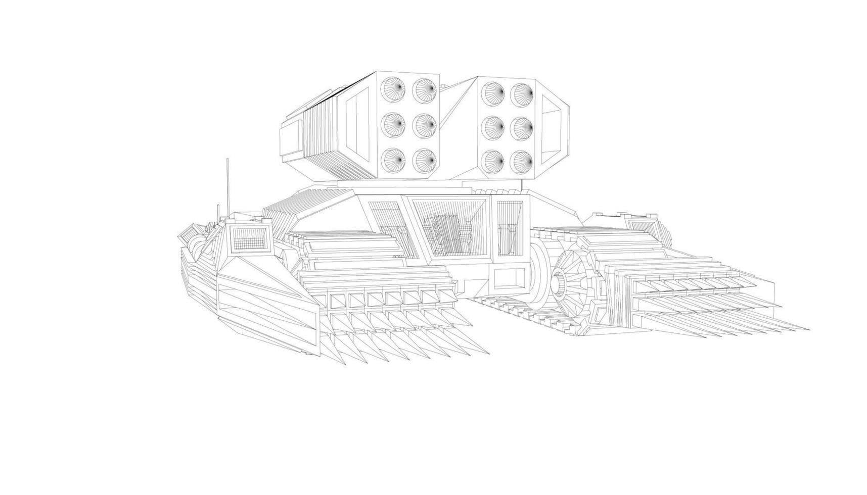 dessin au trait de chars militaires vecteur