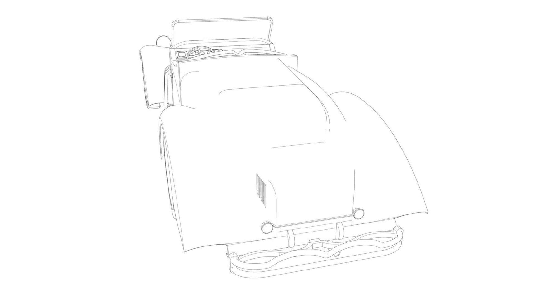 dessin au trait de conception de voiture ancienne vecteur