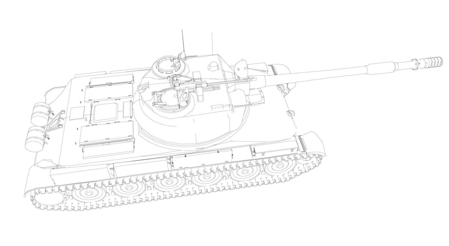 dessin au trait de chars militaires vecteur