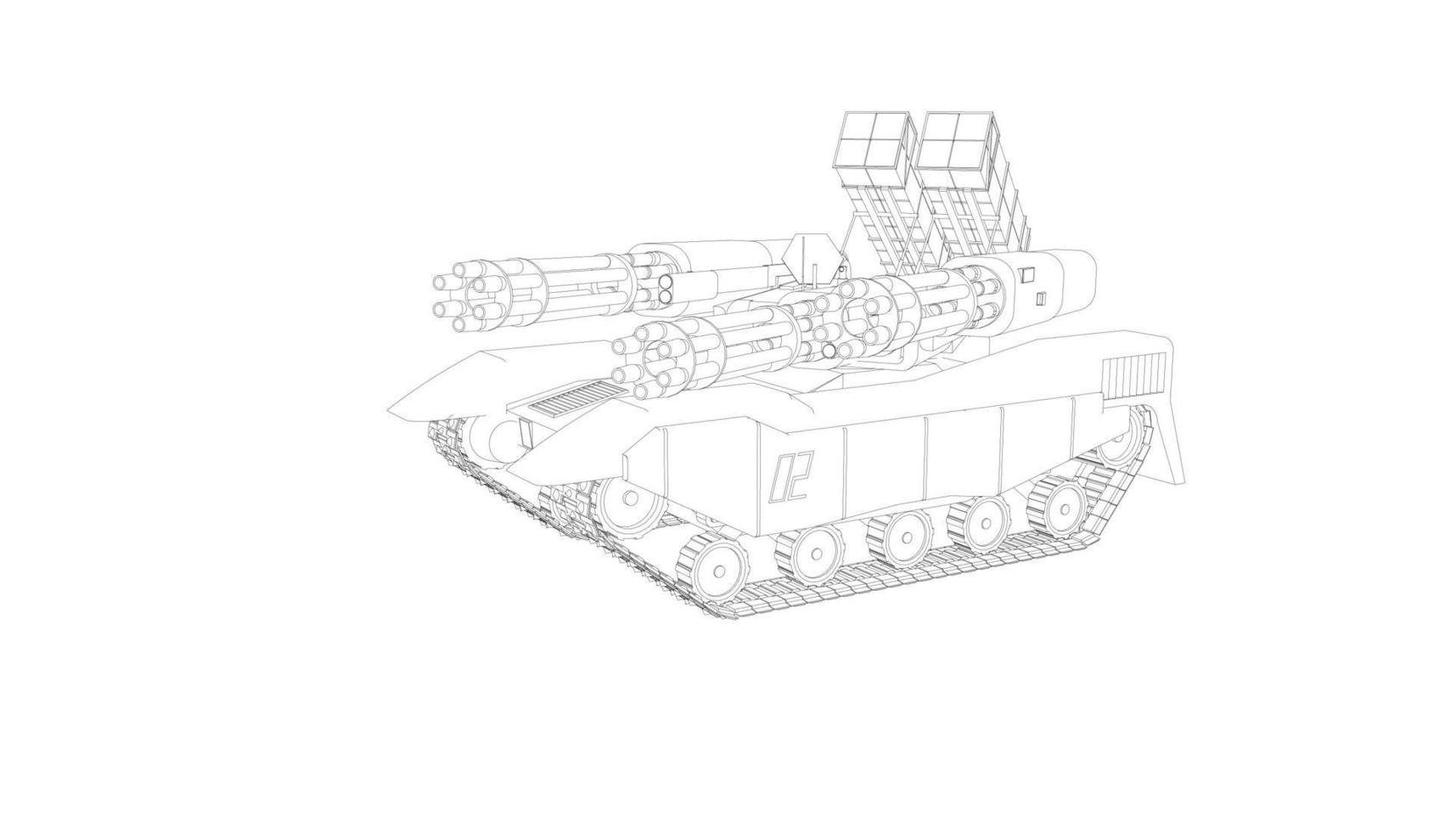 dessin au trait du char destroyer vecteur