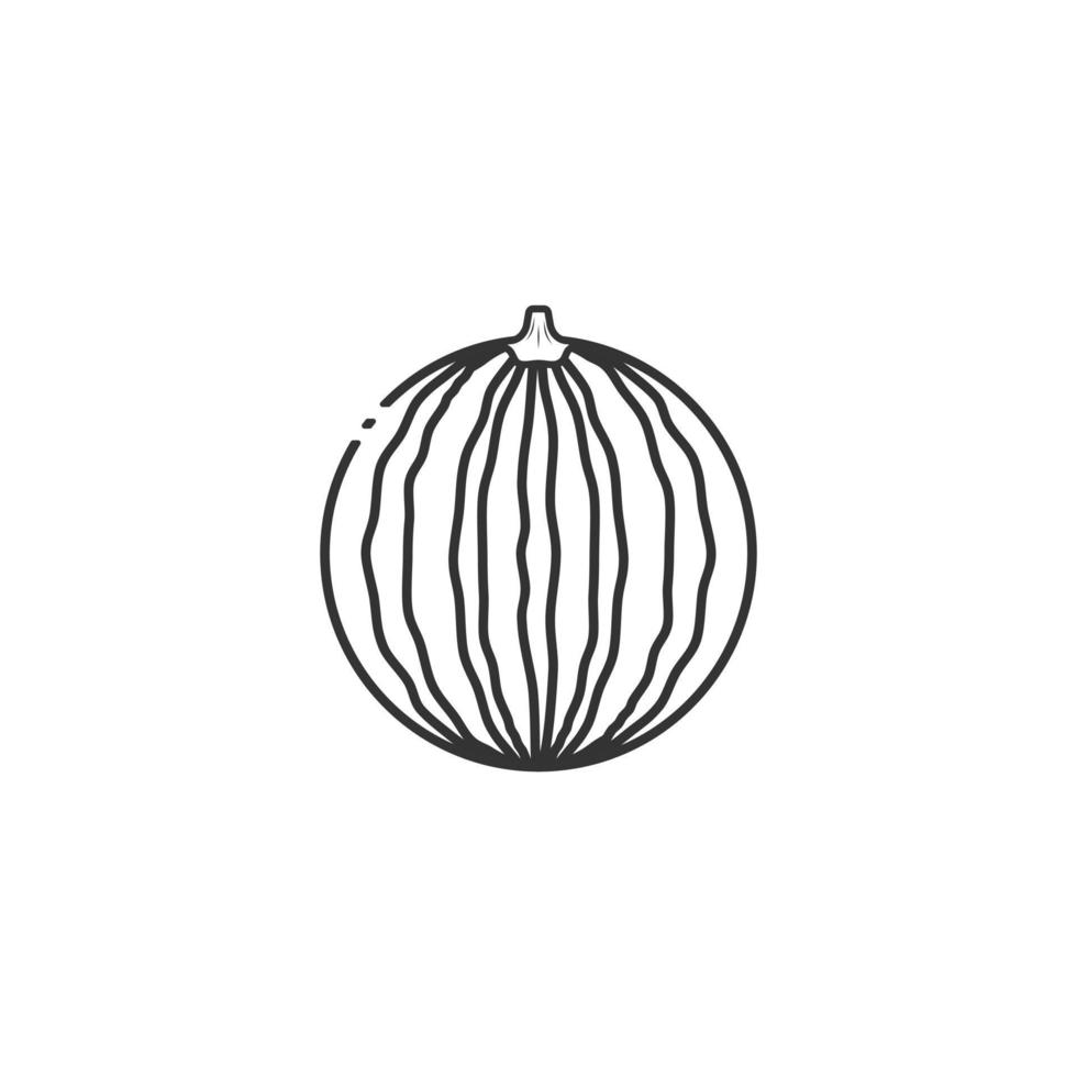 icône de contour de l'illustration de la pastèque vecteur