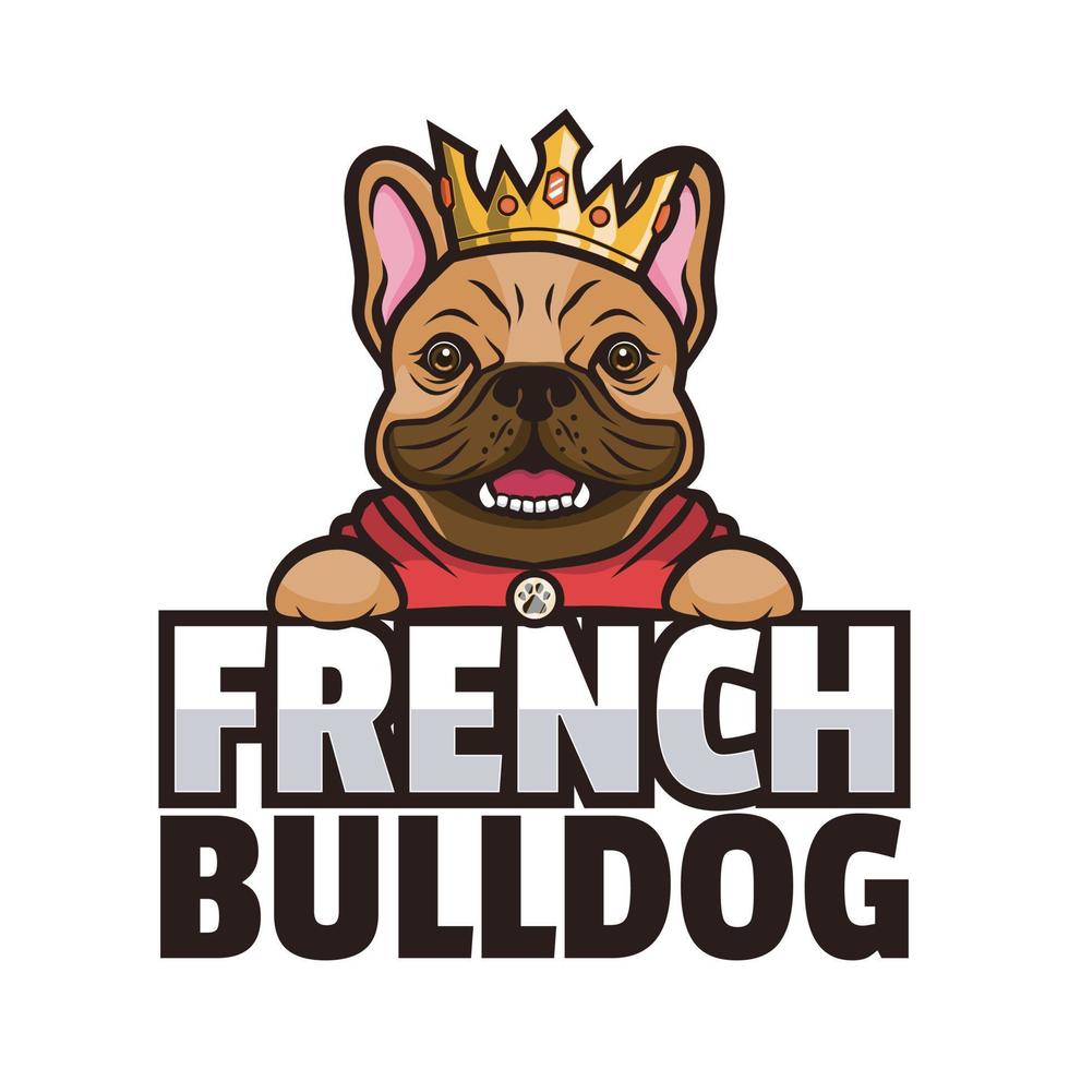 création de logo de mascotte de bouledogue français de dessin animé vecteur