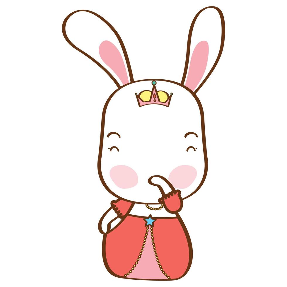 carte mignon lapin princesse vecteur