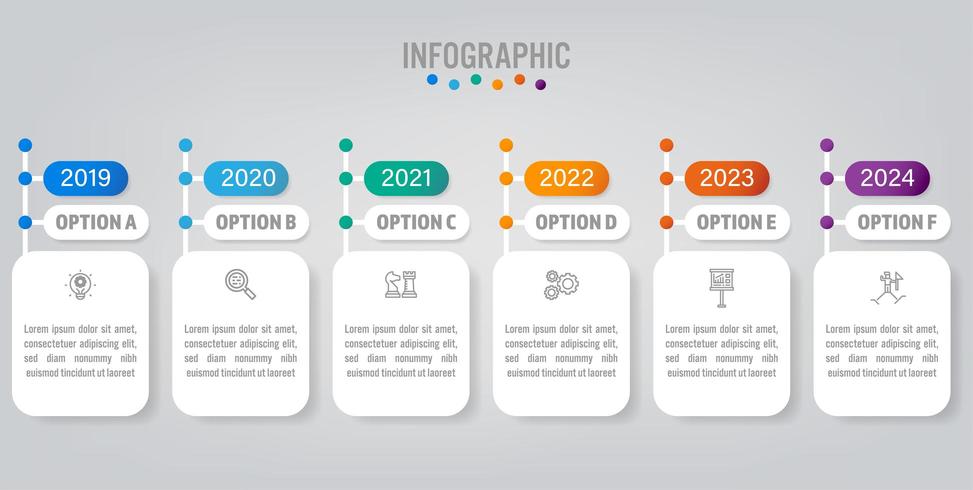 Modèle d&#39;étiquettes infographie métier avec option vecteur