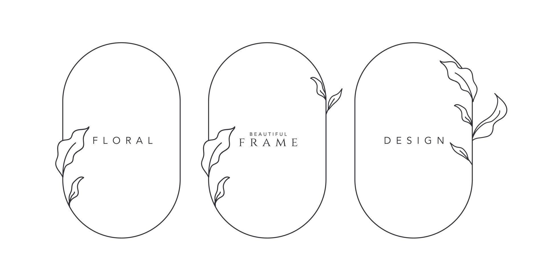 cadre logo cadre de mariage modèle de carte d'invitation ovale illustration vectorielle dessinée à la main vecteur